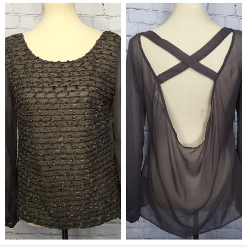 A’REVE ANTHROPOLOGIE LOW DRAPE BACK BLOUSE  size M
